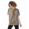 Brown Marble Women's Short Sleeve Shirts-grizzshop