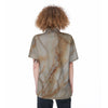 Brown Marble Women's Short Sleeve Shirts-grizzshop