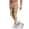 Brown Milkshake Print Pattern Men's Leggings-grizzshop