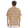 Brown Milkshake Print Pattern Men's Short Sleeve Shirts-grizzshop