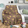 Brown Mushroom Pattern Print Blanket-grizzshop