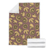 Brown Mushroom Pattern Print Blanket-grizzshop