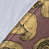 Brown Mushroom Pattern Print Blanket-grizzshop