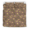 Brown Mushroom Pattern Print Duvet Cover Bedding Set-grizzshop