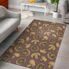 Brown Mushroom Pattern Print Floor Mat-grizzshop