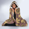 Brown Mushroom Pattern Print Hooded Blanket-grizzshop