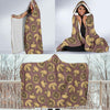 Brown Mushroom Pattern Print Hooded Blanket-grizzshop