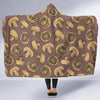 Brown Mushroom Pattern Print Hooded Blanket-grizzshop