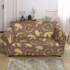 Brown Mushroom Pattern Print Loveseat Cover-grizzshop