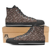 Brown Paisley Bandana Print Black High Top Shoes-grizzshop