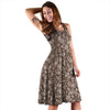 Brown Paisley Bandana Print Dress-grizzshop