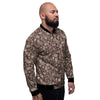 Brown Paisley Bandana Print Men's Bomber Jacket-grizzshop