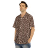 Brown Paisley Bandana Print Men’s Hawaiian Shirt-grizzshop