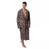 Brown Paisley Bandana Print Men's Robe-grizzshop