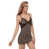 Brown Paisley Bandana Print Women's Sexy Night Dress-grizzshop