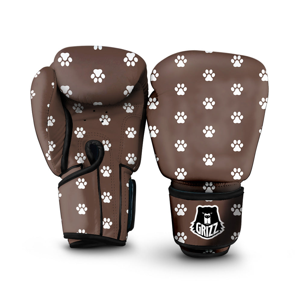 Brown Paw Print Boxing Gloves-grizzshop