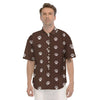 Brown Paw Print Men's Short Sleeve Shirts-grizzshop