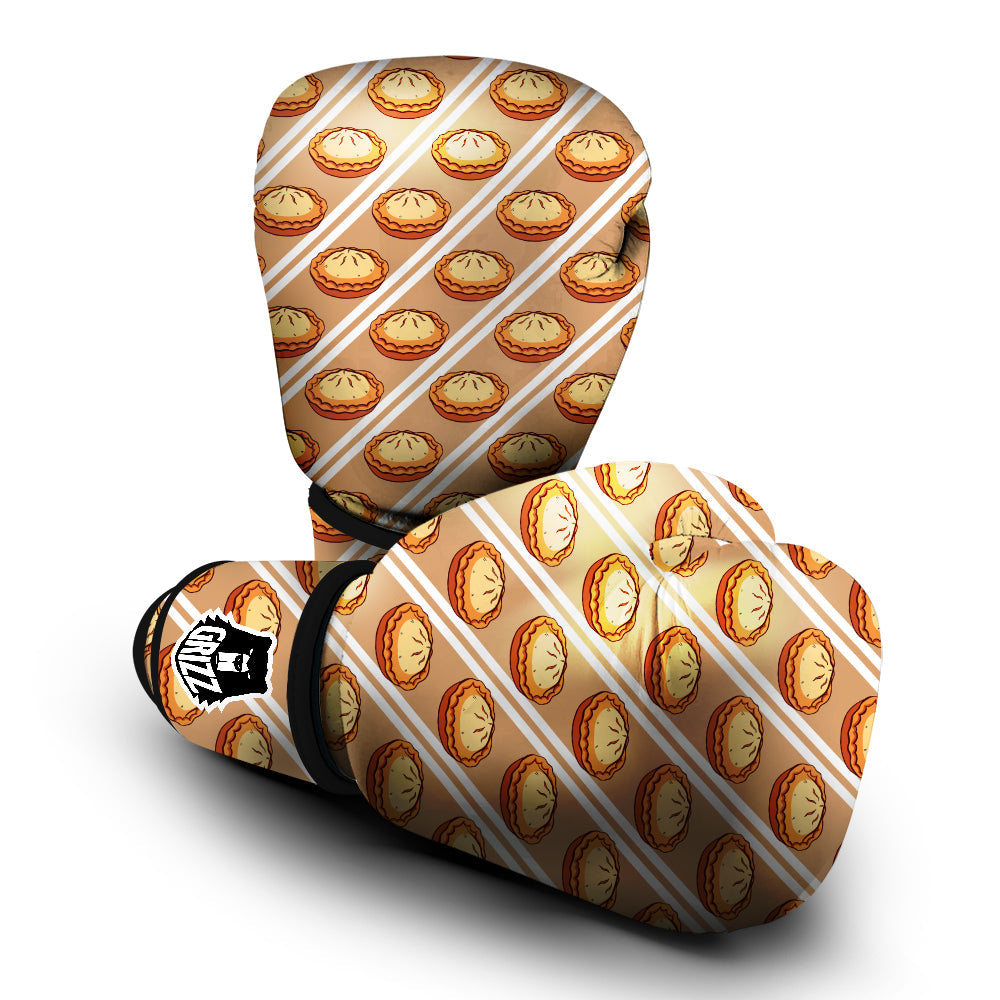 Brown Pie Crumble Print Pattern Boxing Gloves-grizzshop