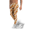 Brown Pie Crumble Print Pattern Men's Leggings-grizzshop