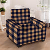 Brown Plaid Armchair Cover-grizzshop