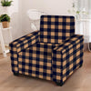 Brown Plaid Armchair Cover-grizzshop