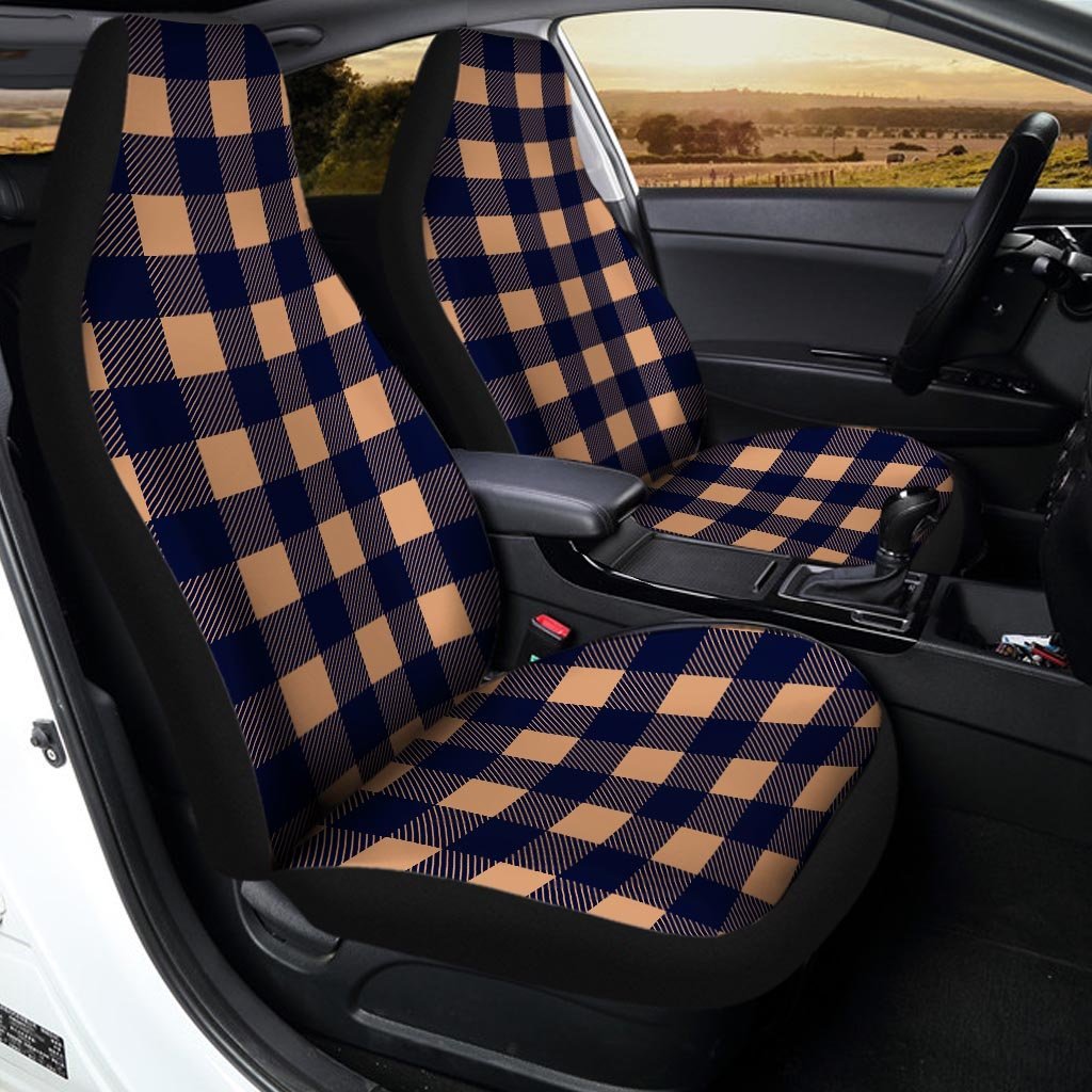 Brown Plaid Car Seat Covers-grizzshop