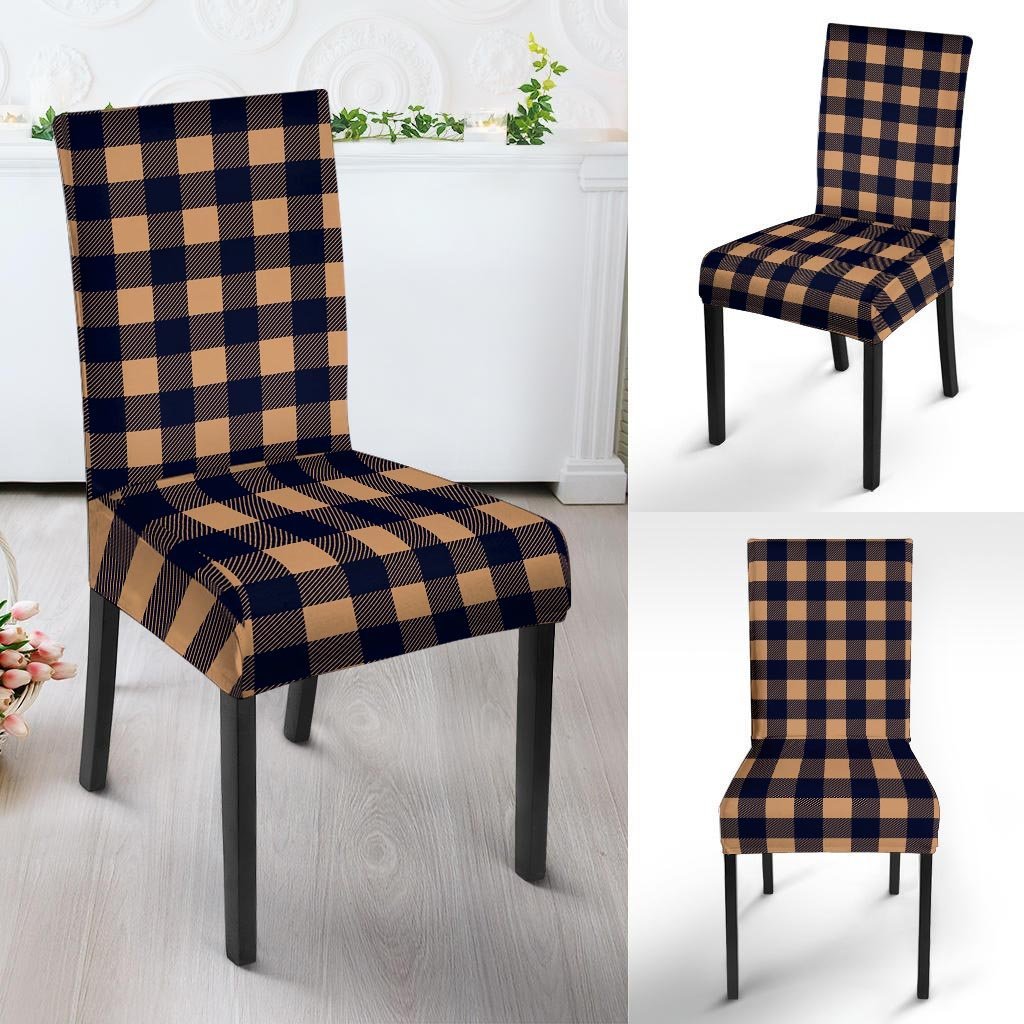 Brown Plaid Chair Cover-grizzshop