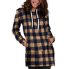 Brown Plaid Hoodie Dress-grizzshop