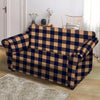 Brown Plaid Loveseat Cover-grizzshop