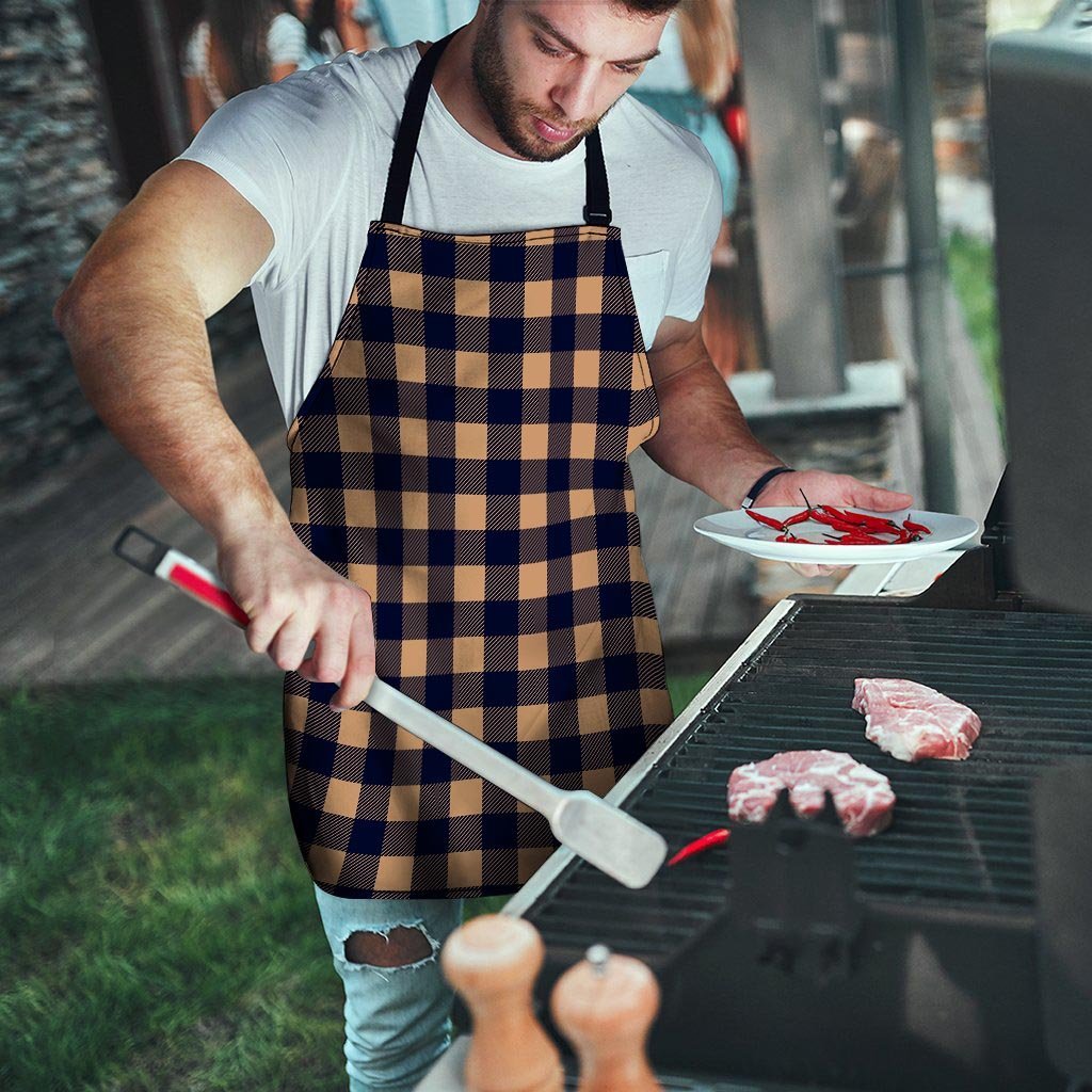 Brown Plaid Men's Apron-grizzshop