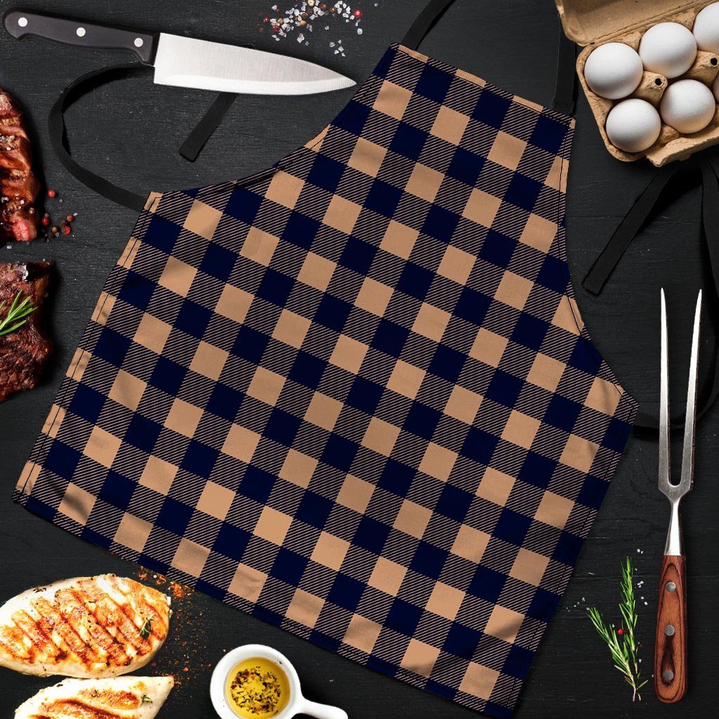 Brown Plaid Men's Apron-grizzshop