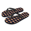 Brown Plaid Men's Flip Flops-grizzshop