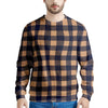 Brown Plaid Men's Sweatshirt-grizzshop