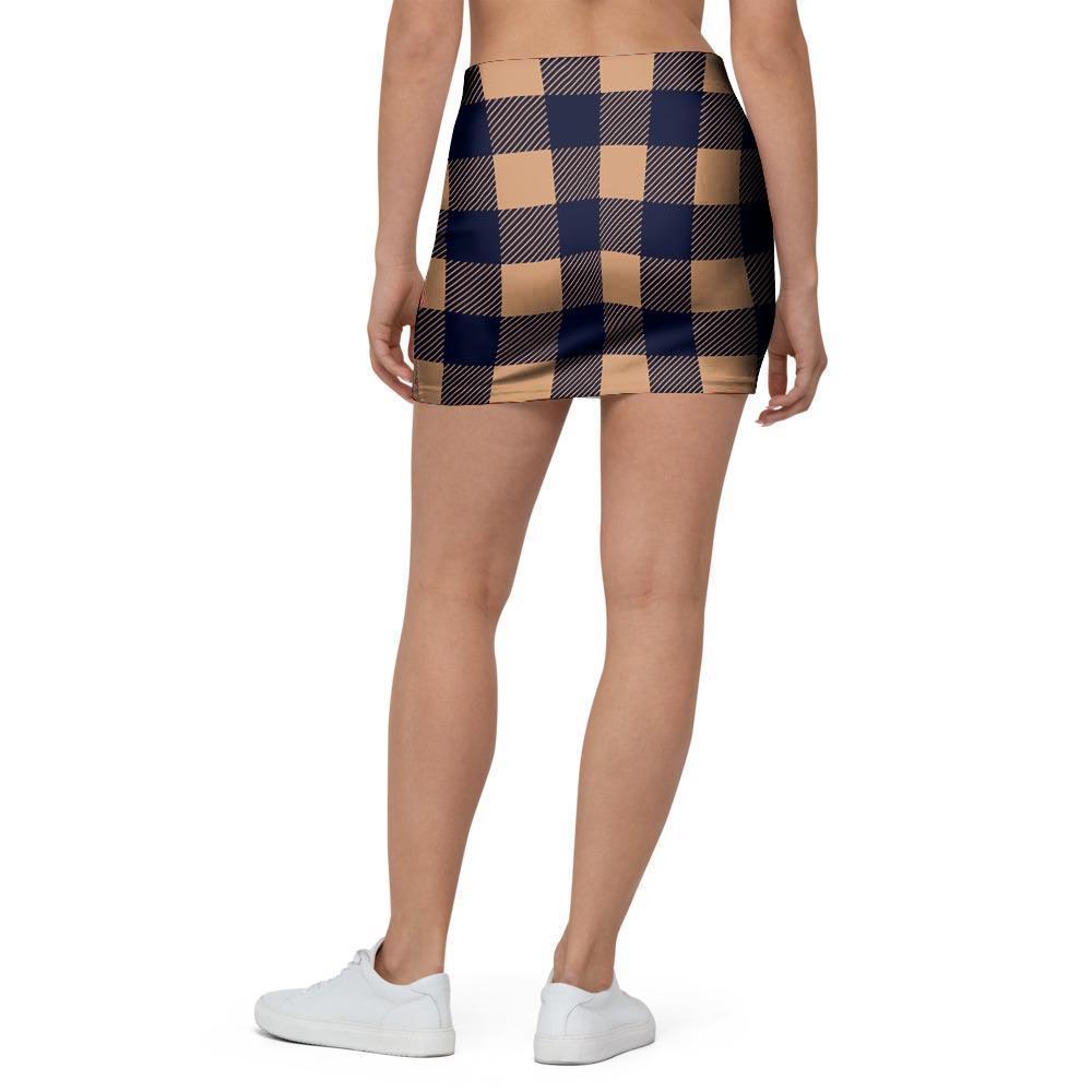 Brown Plaid Mini Skirt-grizzshop