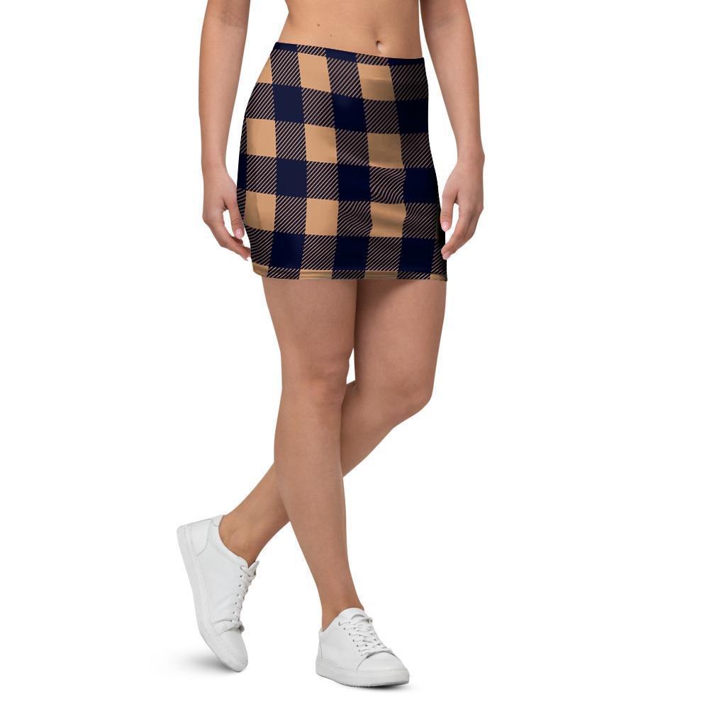 Brown Plaid Mini Skirt-grizzshop