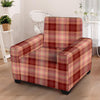 Brown Plaid Tartan Armchair Cover-grizzshop