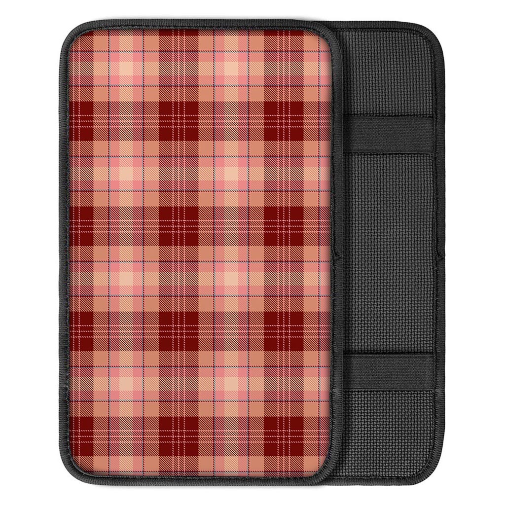 Brown Plaid Tartan Car Console Cover-grizzshop