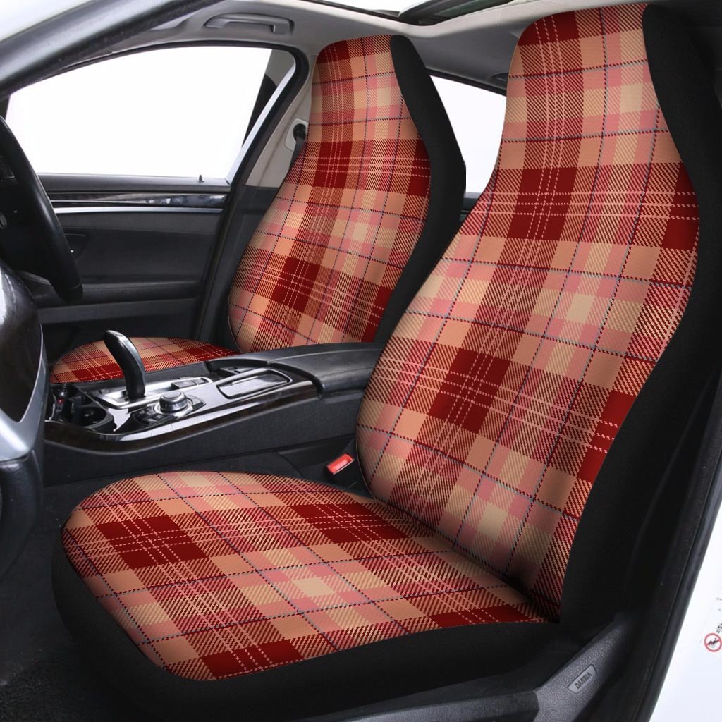 Brown Plaid Tartan Car Seat Covers-grizzshop