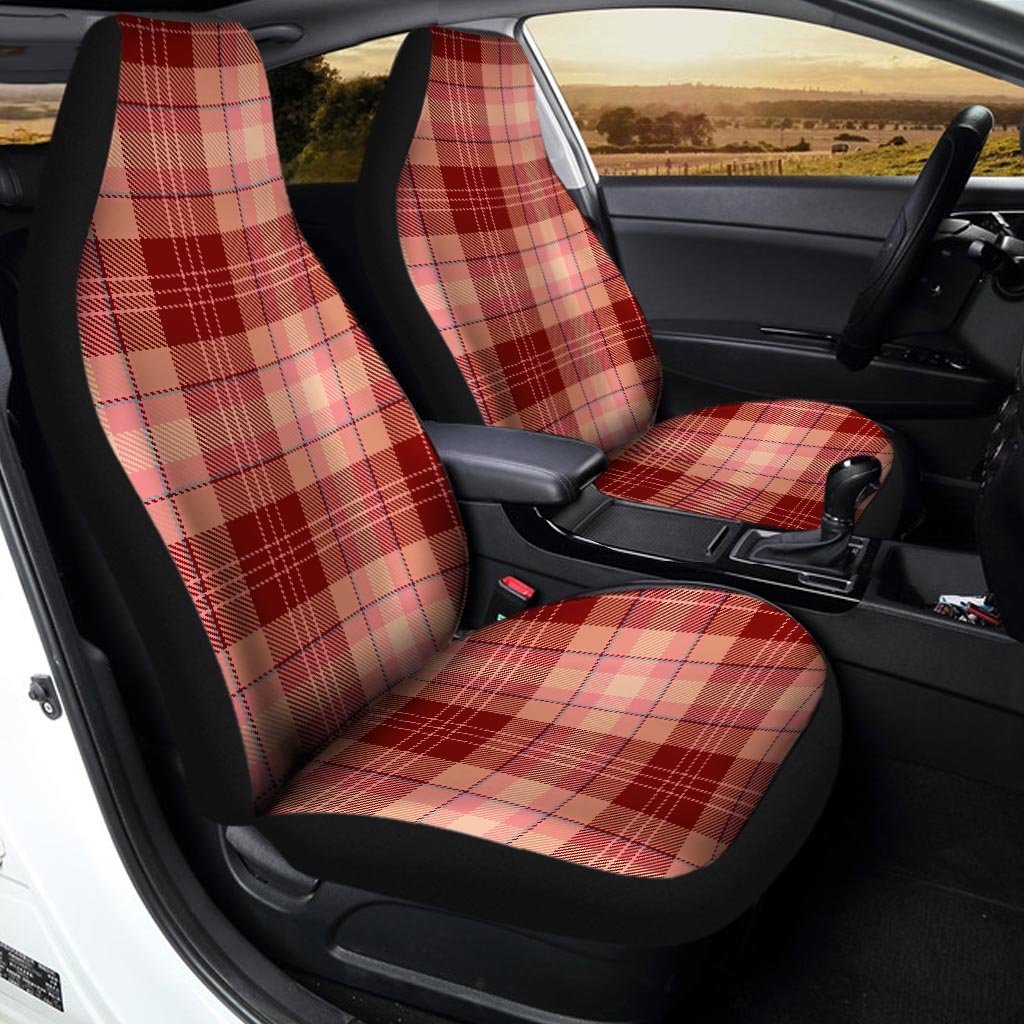 Brown Plaid Tartan Car Seat Covers-grizzshop