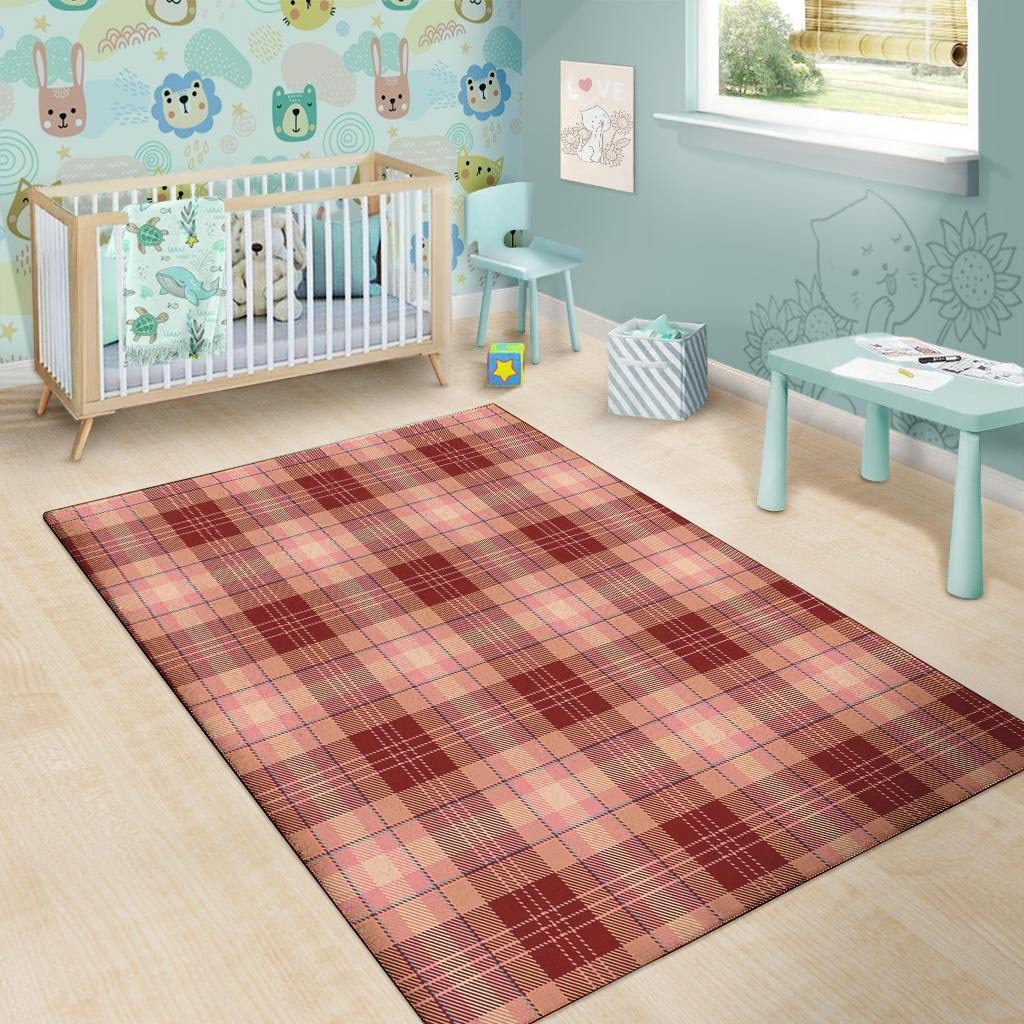 Brown Plaid Tartan Floor Mat-grizzshop