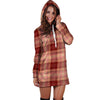 Brown Plaid Tartan Hoodie Dress-grizzshop