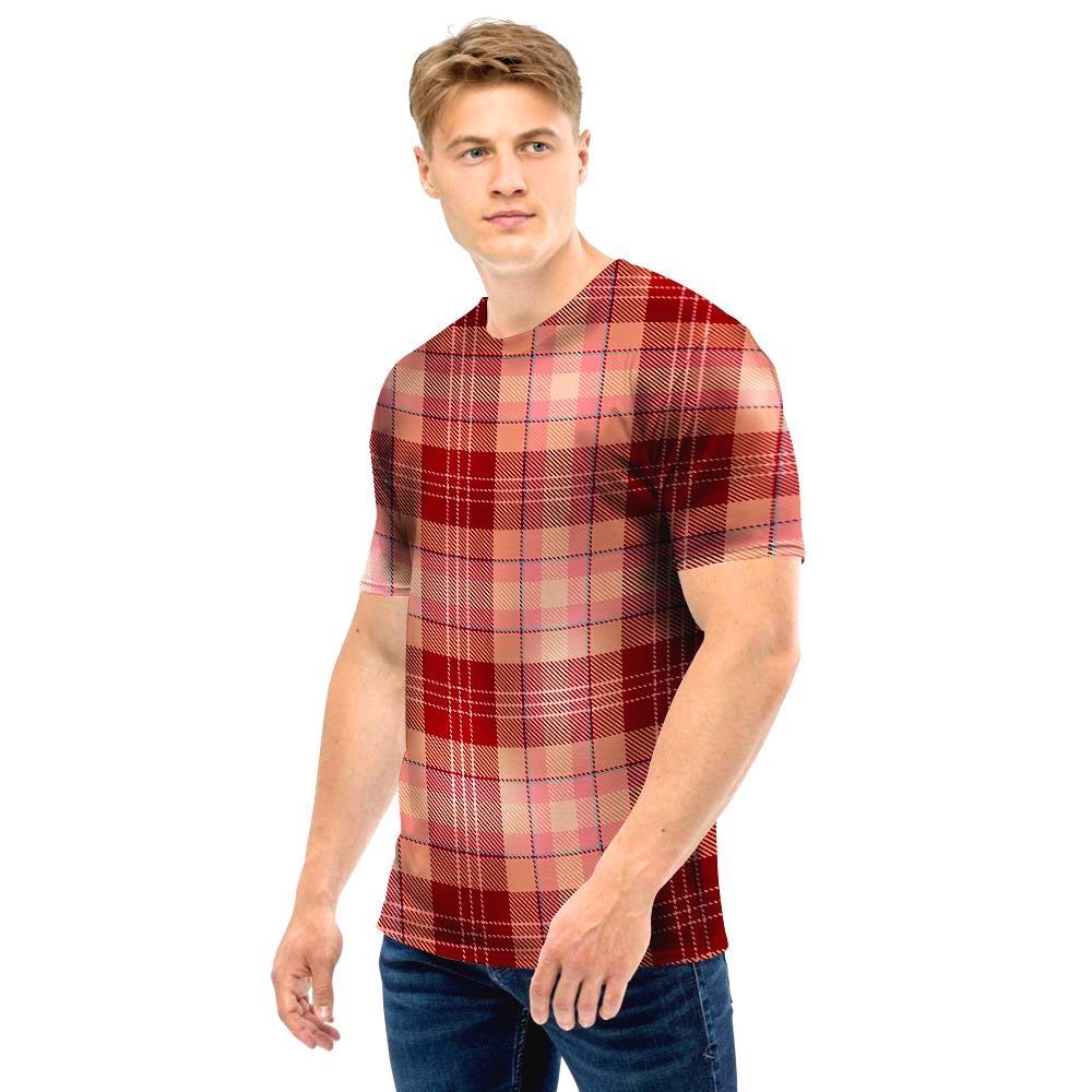 Brown Plaid Tartan Men T Shirt-grizzshop