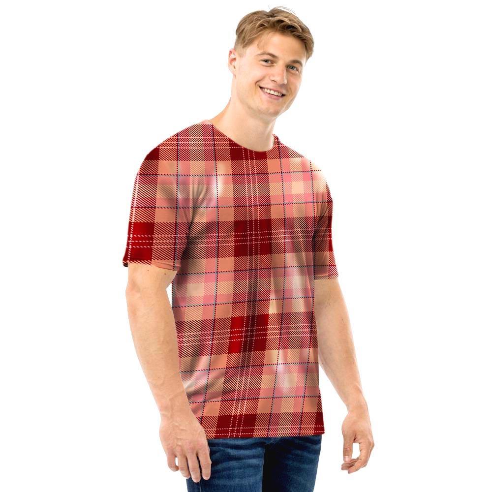 Brown Plaid Tartan Men T Shirt-grizzshop