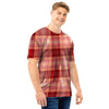 Brown Plaid Tartan Men T Shirt-grizzshop