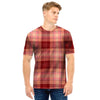 Brown Plaid Tartan Men T Shirt-grizzshop