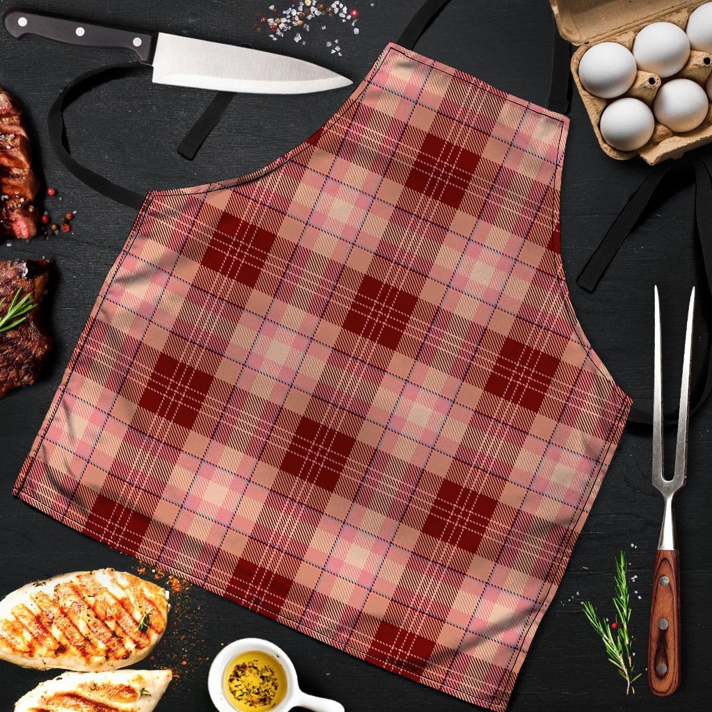 Brown Plaid Tartan Men's Apron-grizzshop