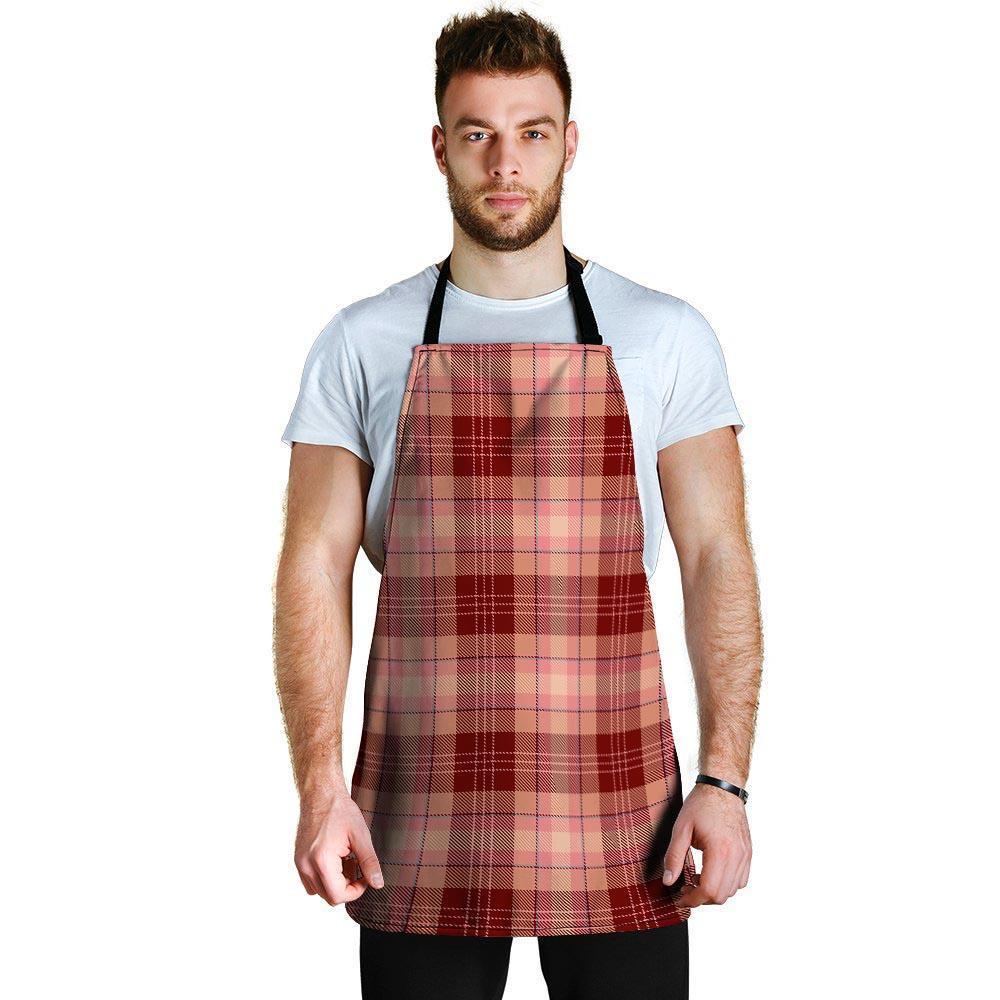 Brown Plaid Tartan Men's Apron-grizzshop