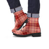 Brown Plaid Tartan Men's Boots-grizzshop