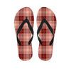 Brown Plaid Tartan Men's Flip Flops-grizzshop