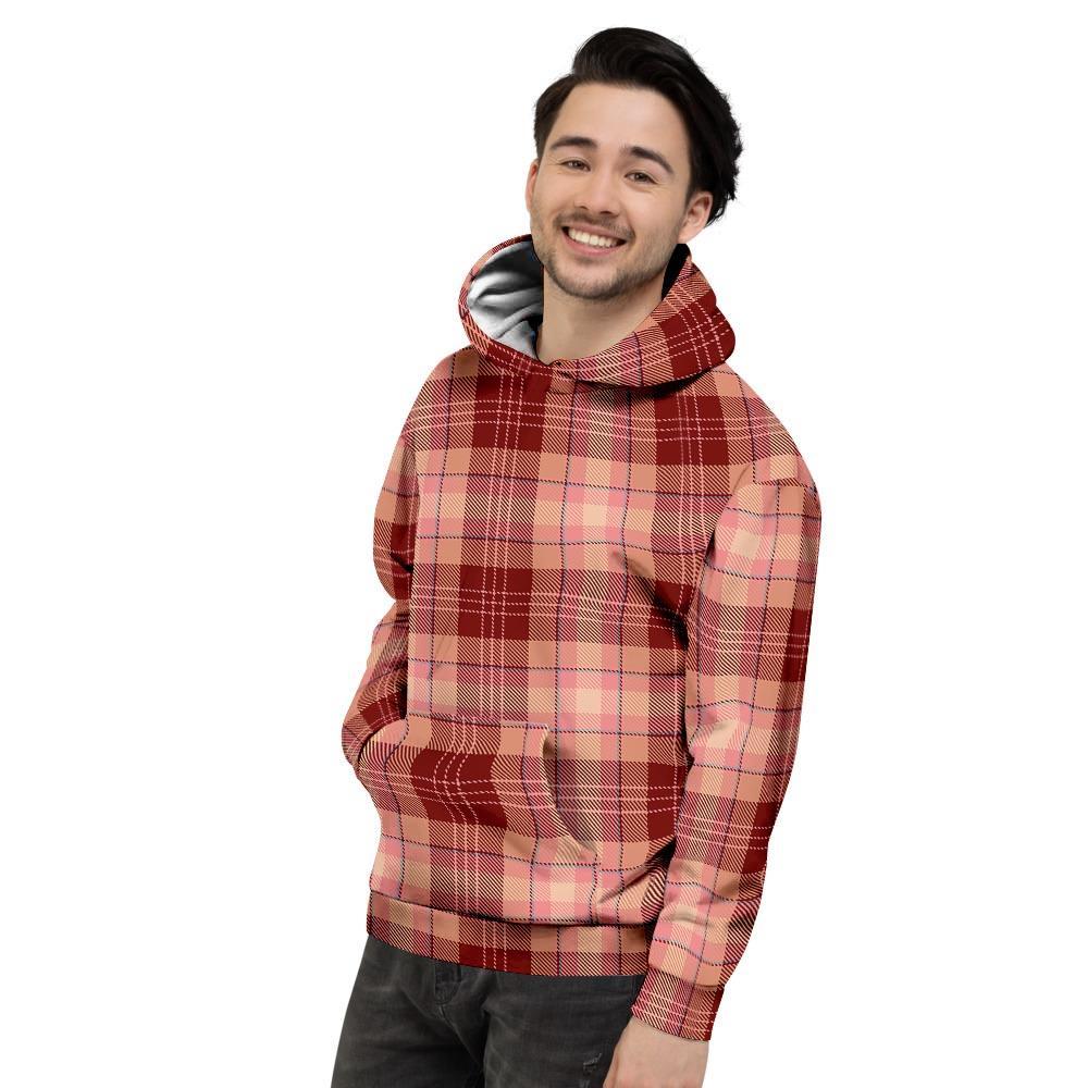 Brown Plaid Tartan Men's Hoodie-grizzshop